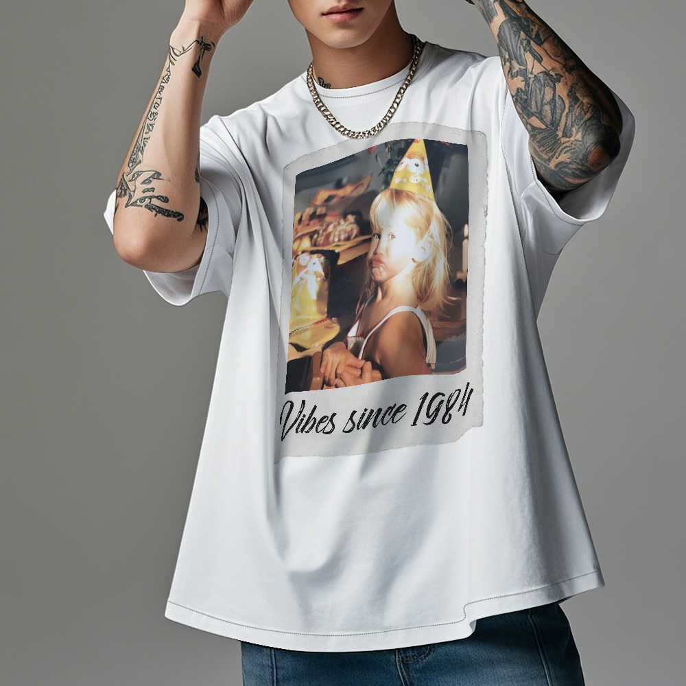 Personalized Photo Vintage T-Shirt Film Retro Style T Shirt Personalized Photo T Shirt Vintage Gift Idea - MyFaceSocksAU