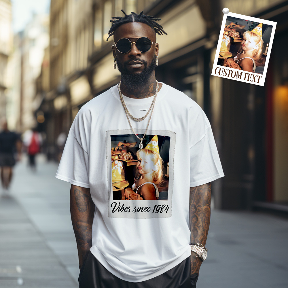 Personalized Photo Vintage T-Shirt Film Retro Style T Shirt Personalized Photo T Shirt Vintage Gift Idea - MyFaceSocksAU