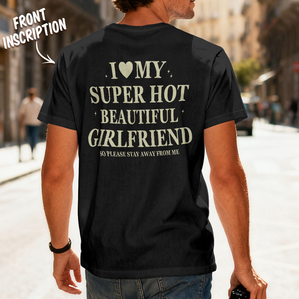 Custom Vintage Bootleg Shirt Cotton Name Personalized Shirt Custom T Shirts 90's Tee I Love My Girlfriend