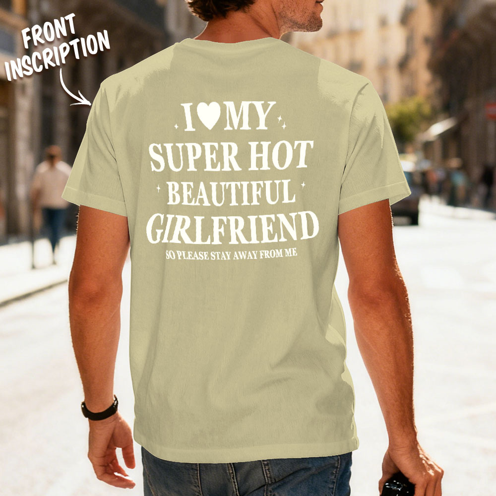 Custom Vintage Bootleg Shirt Cotton Name Personalized Shirt Custom T Shirts 90's Tee I Love My Girlfriend - MyFaceSocksAU