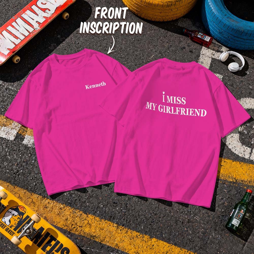 Custom Vintage Bootleg Shirt Cotton Name Personalized Shirt Custom T Shirts 90's Tee I Love My Girlfriend - MyFaceSocksAU