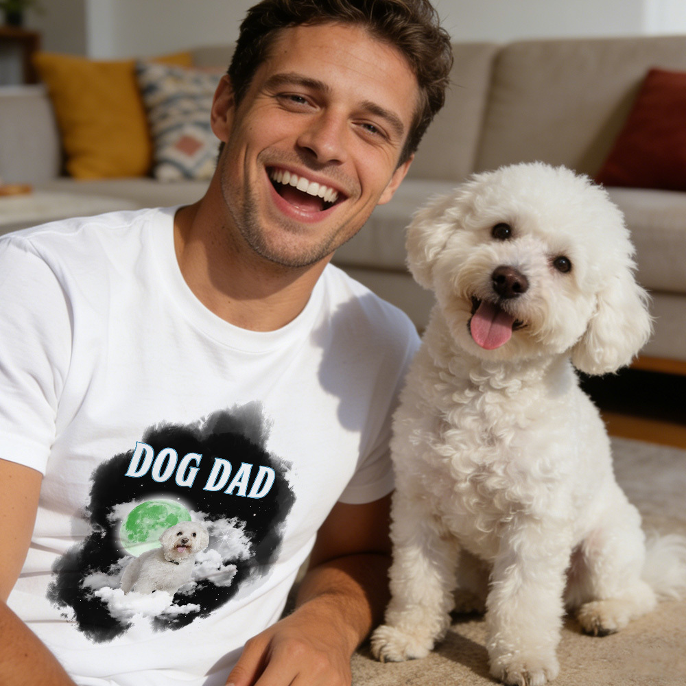 Custom Photo T-Shirt Personalized Cat Mom Dad Pet Shirt Custom Pet Portrait T-Shirt Gift for Pet Lovers - MyFaceSocksAU