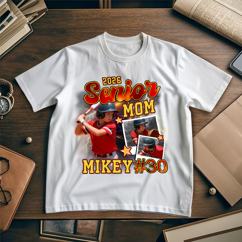 Personalized Photo T-Shirt Custom White Number And Photo Sports Style Tee Gift for Fans - MyFaceSocksAU