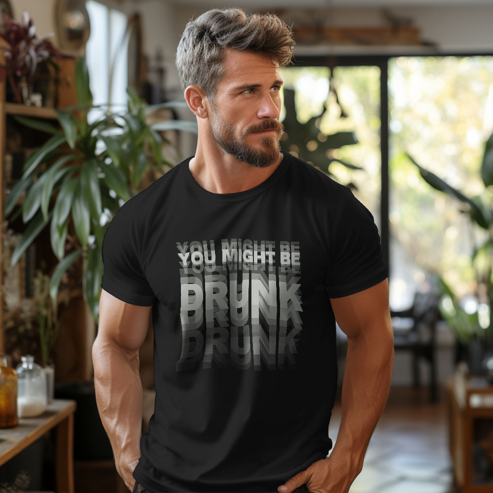 Printed On Back You Might Be Drunk Shirt Funny Drinking Humor Unisex T-Shirt Gift - MyFaceSocksAU