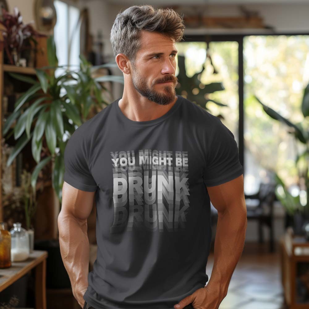 Printed On Back You Might Be Drunk Shirt Funny Drinking Humor Unisex T-Shirt Gift - MyFaceSocksAU
