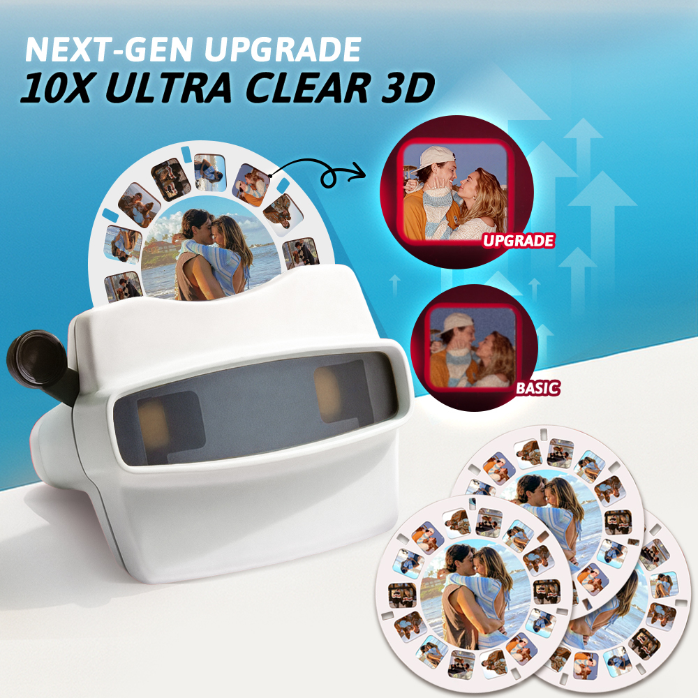 Custom Upgrade 3D Viewfinder and Reel – Personalized Gift with your own photos Text and Photo Viewer Multiple Films Available Valentine's Day Gifts - MyFaceSocksAU