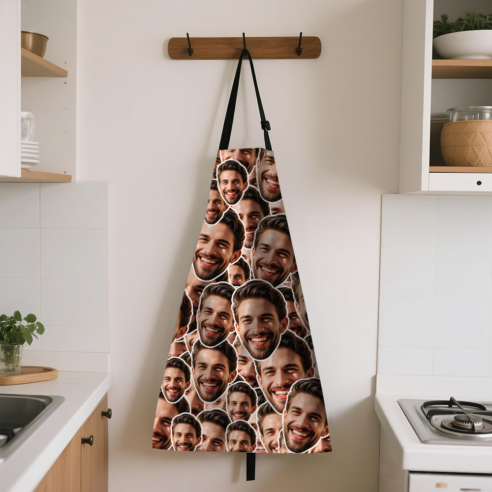 Custom Face Photo Mash Apron Fathers Day Apron Gift