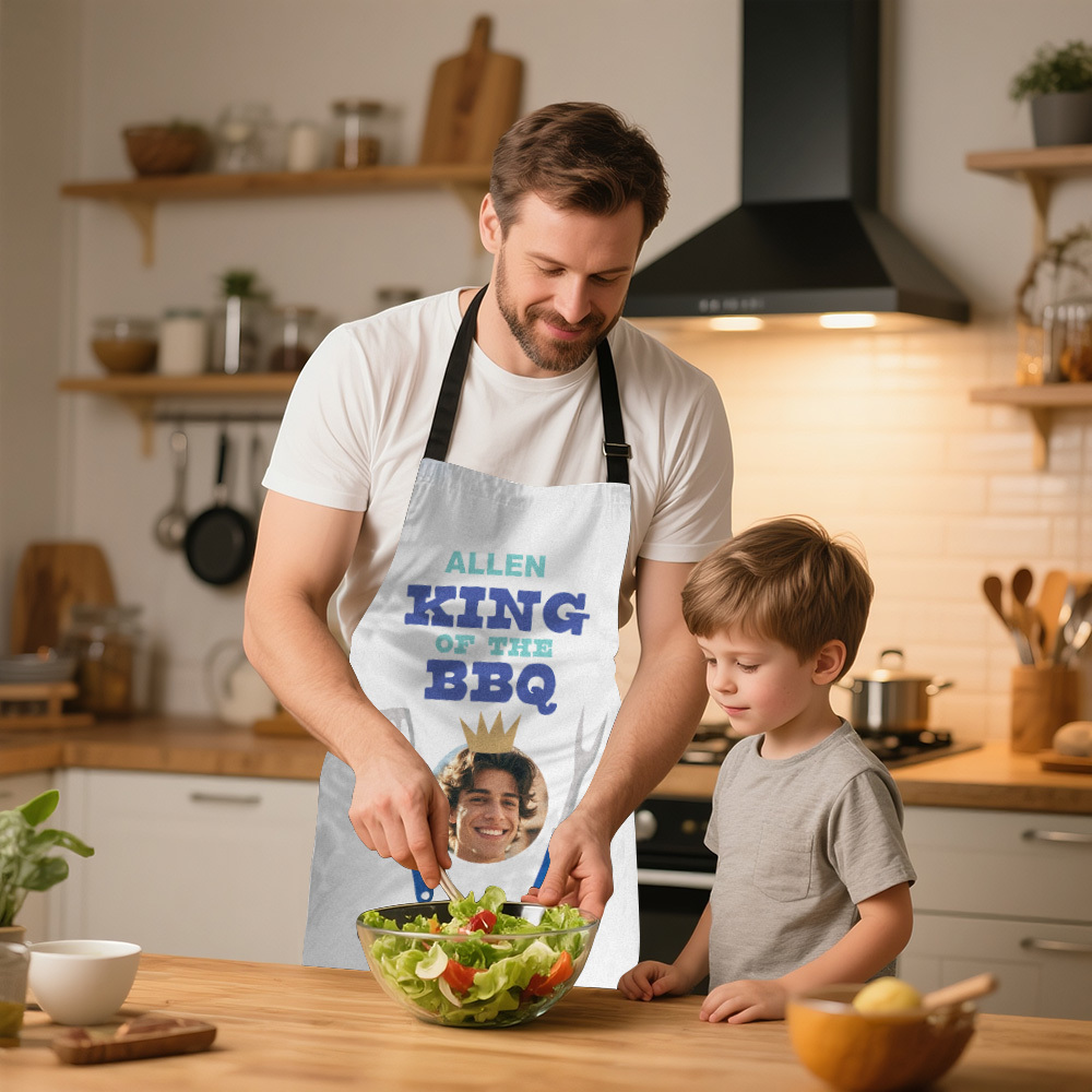 Custom Face Photo Apronpersonalized KING OF THE BBQ Fathers Day Apron Gift