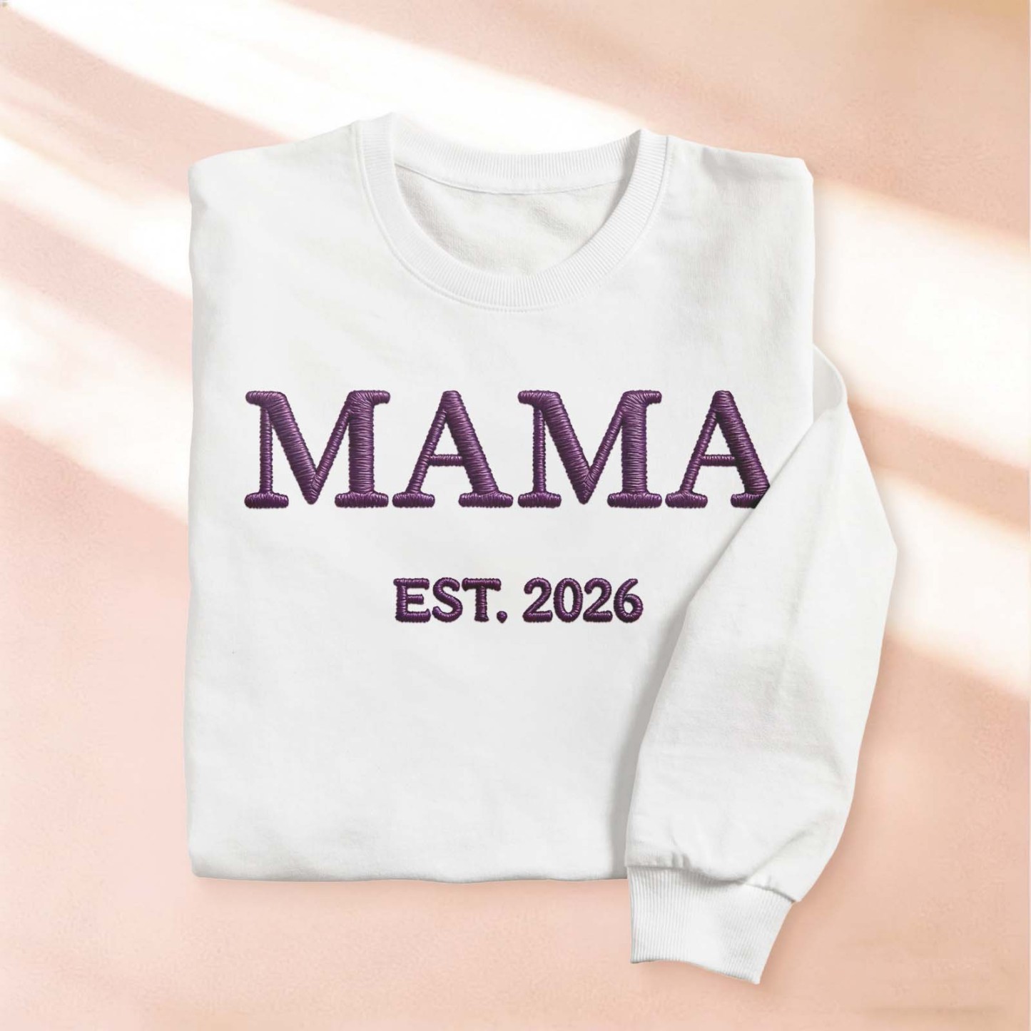 Personalized Mama Embroidered Sweatshirt, Custom Mom Embroidery Hoodie, New Mom Outfit, Pregnancy Reveal Clothing, Happy Mother's Day Gifts - MyFaceSocksAU