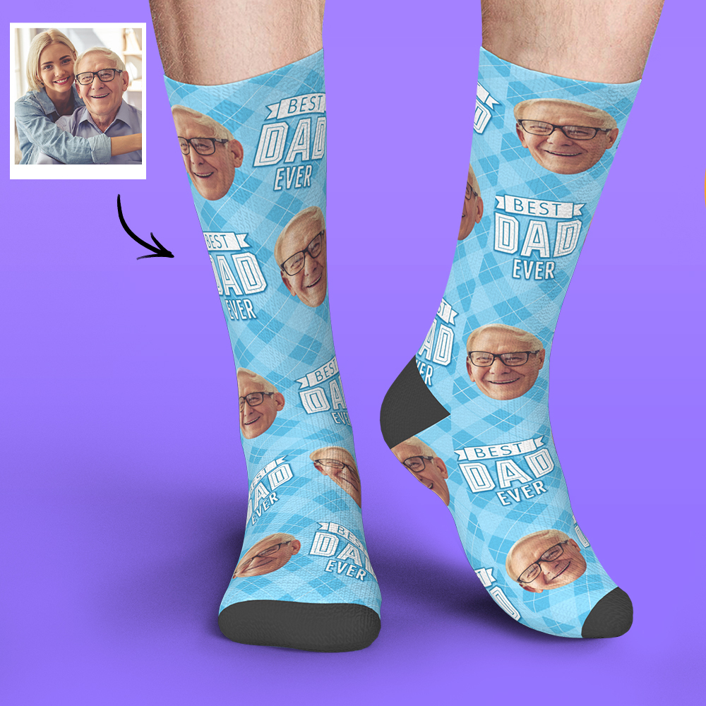 Father's Day Gifts Custom Best Dad Ever Socks With Your Text