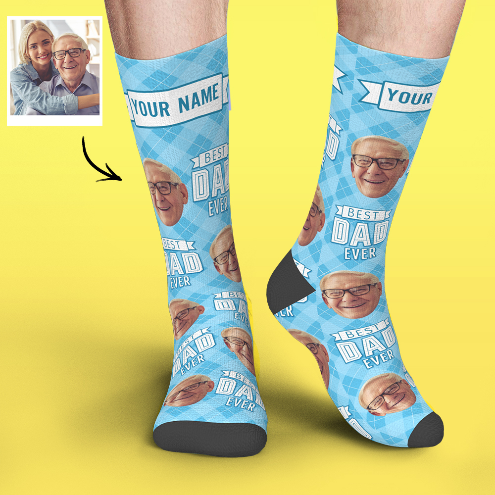 Father's Day Gifts Custom Best Dad Ever Socks With Your Text