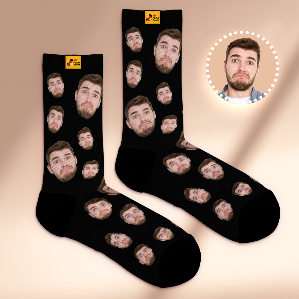 Custom Face Socks Multi -face Breathable Add Pictures Colorful Photo Socks Gifts - MyFaceSocksAU