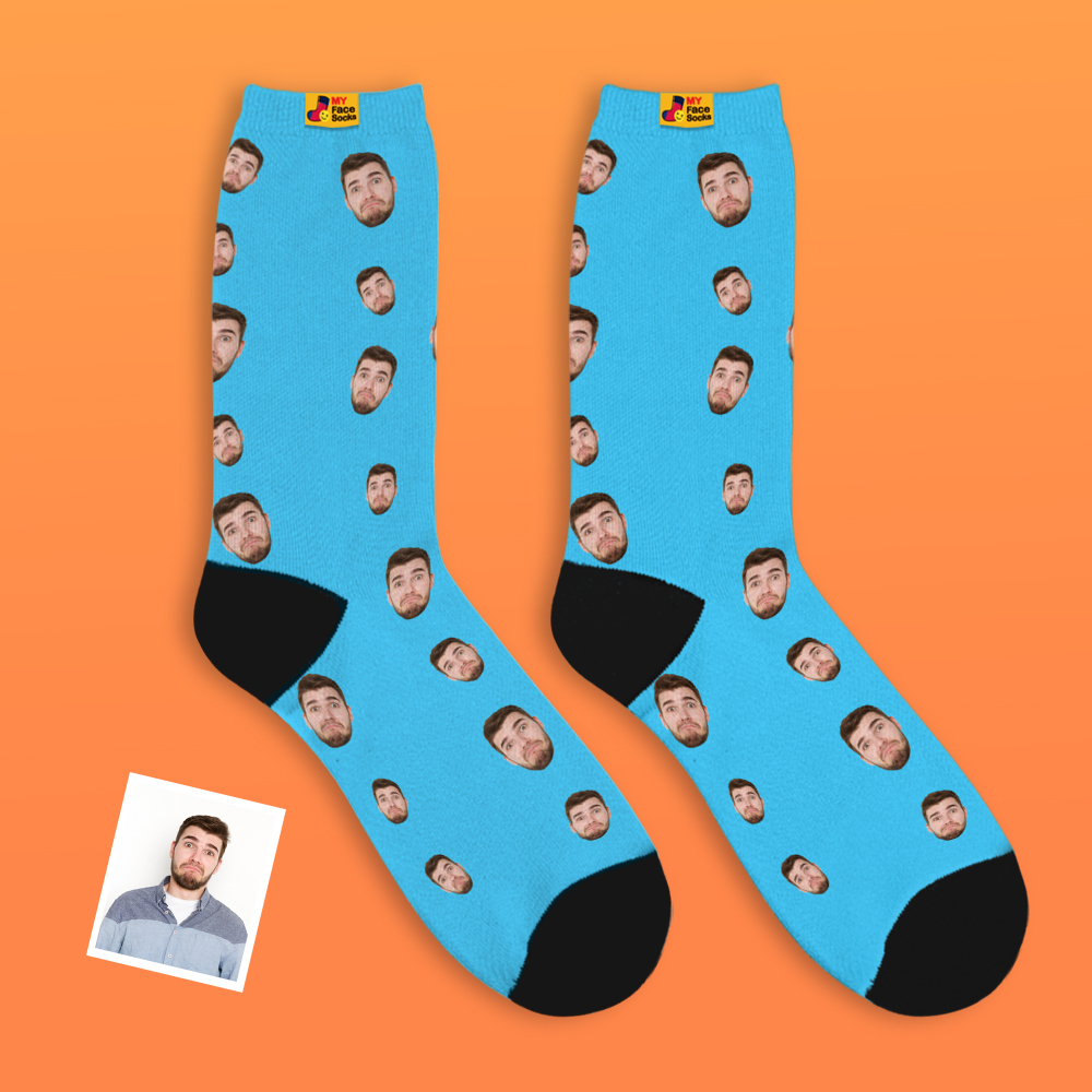 Custom Face Socks Multi -face Breathable Add Pictures Colorful Photo Socks Gifts - MyFaceSocksAU