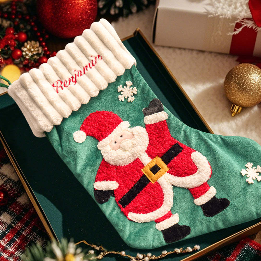 Personalized Christmas Stocking with Name Embroidery Christmas Stockings Gift for Family - MyFaceSocksAU