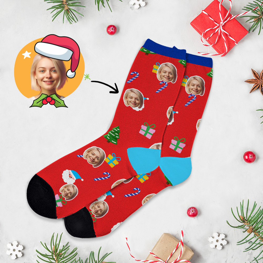 Custom Face Socks Multi -face Breathable Add Pictures Colorful Photo Socks Gifts