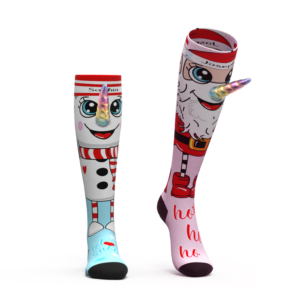 Merry Christmas Socks SANTA & SNOWMAN socks to wear to spread joy and happiness