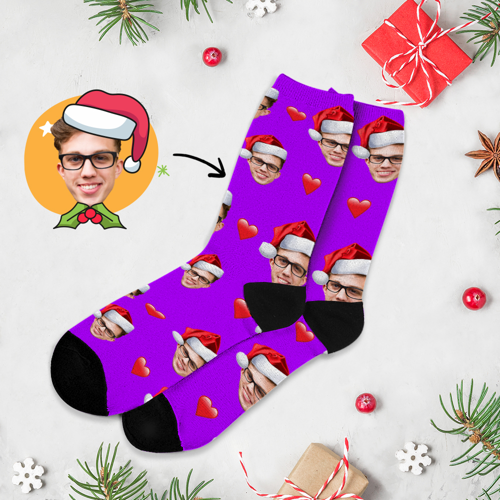 Custom Chrismas Full Face Photo Printed Socks Personalized Funny Custom Designs Best Gift Idea for Xmas - MyFaceSocksAU