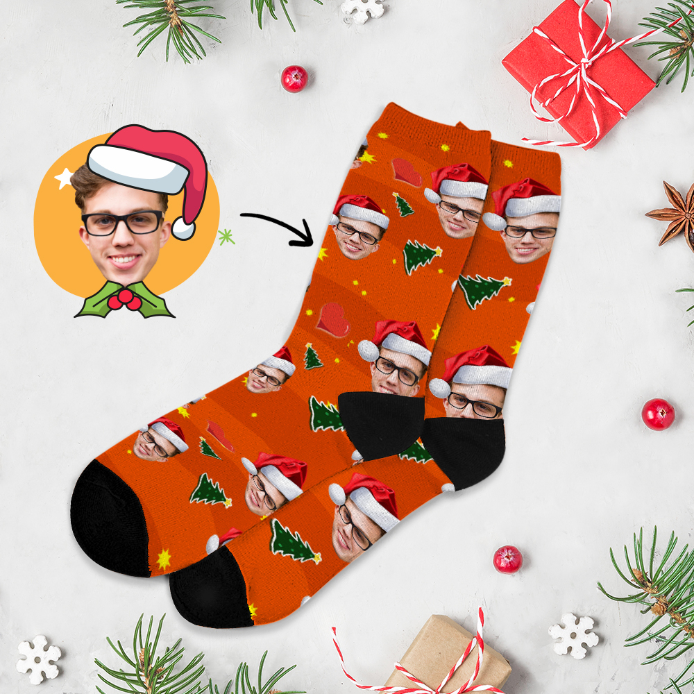 Chrismas Socks Custom Full Face Photo Socks Personalized Funny Custom Design Best Gift Ideas for Xmas - MyFaceSocksAU