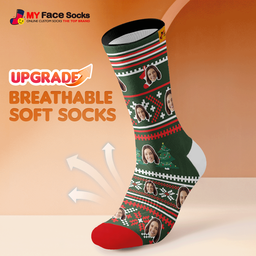 Custom Preview Full Face Photo Printed Socks Personalized Custom Designs Best Gift Idea