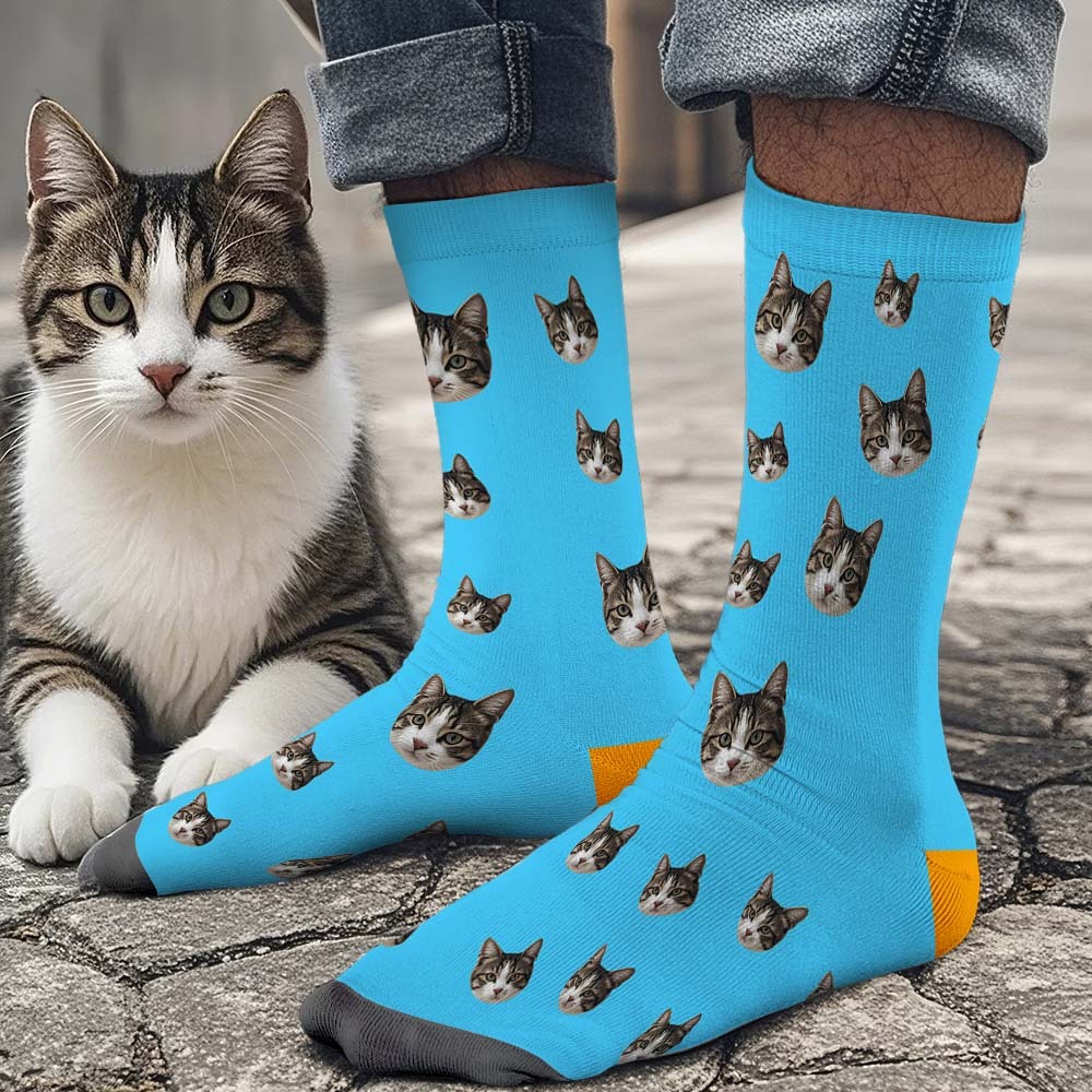 Custom Preview Full Face Photo Printed Socks Personalized Custom Designs Best Gift Idea for Xmas - MyFaceSocksAU