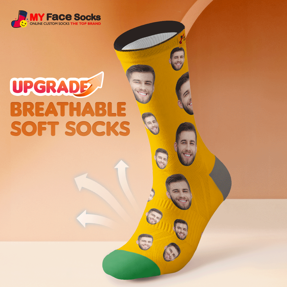 Custom Preview Full Face Photo Printed Socks Personalized Custom Designs Best Gift Idea for Xmas - MyFaceSocksAU
