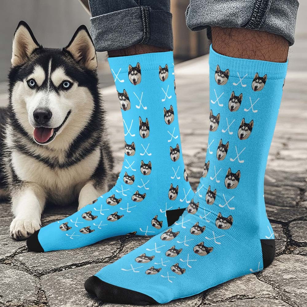 Custom Full Face Socks Golf Club Black Socks Personalized Photo Custom Design Best Gift Idea - MyFaceSocksAU