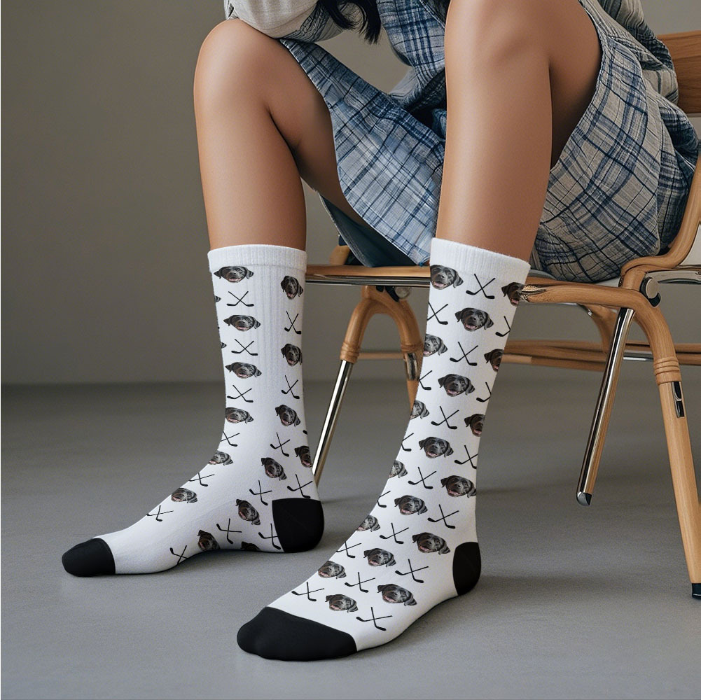 Custom Full Face Socks Golf Club Black Socks Personalized Photo Custom Design Best Gift Idea - MyFaceSocksAU