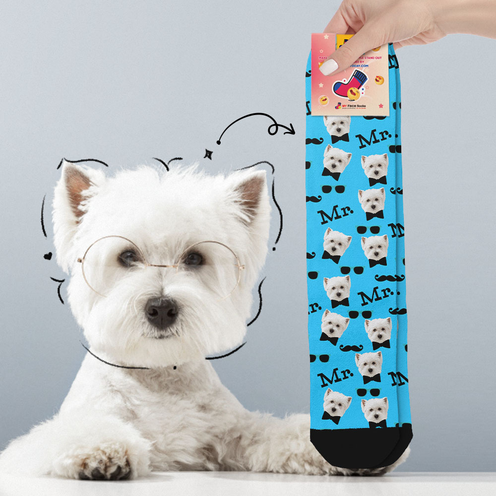 Custom Full Face Socks Mr Cute Green Socks Personalized Photo Custom Design Best Gift Idea - MyFaceSocksAU
