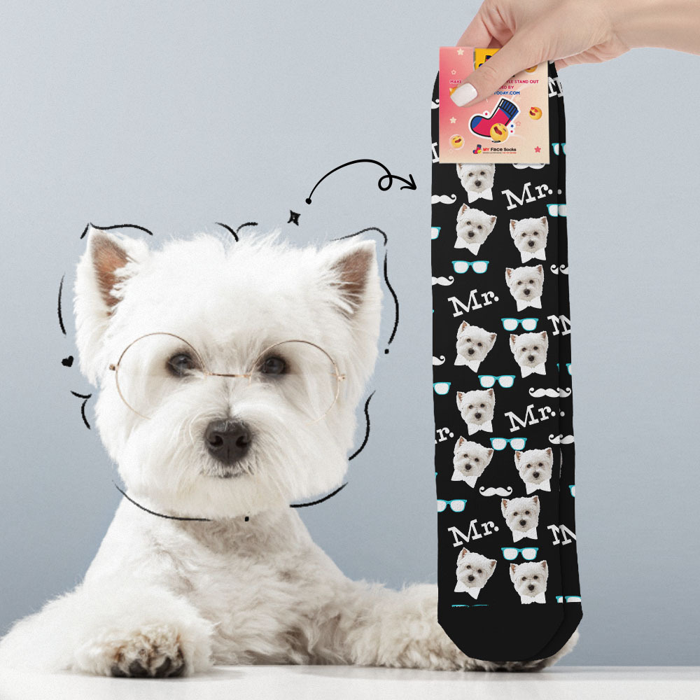 Custom Full Face Socks Mr Cute Green Socks Personalized Photo Custom Design Best Gift Idea - MyFaceSocksAU