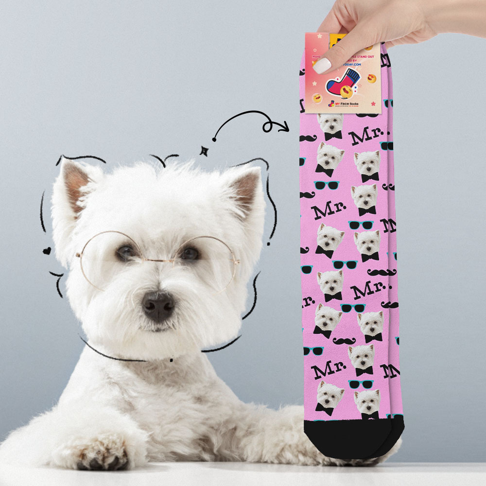 Custom Full Face Socks Mr Cute Green Socks Personalized Photo Custom Design Best Gift Idea - MyFaceSocksAU