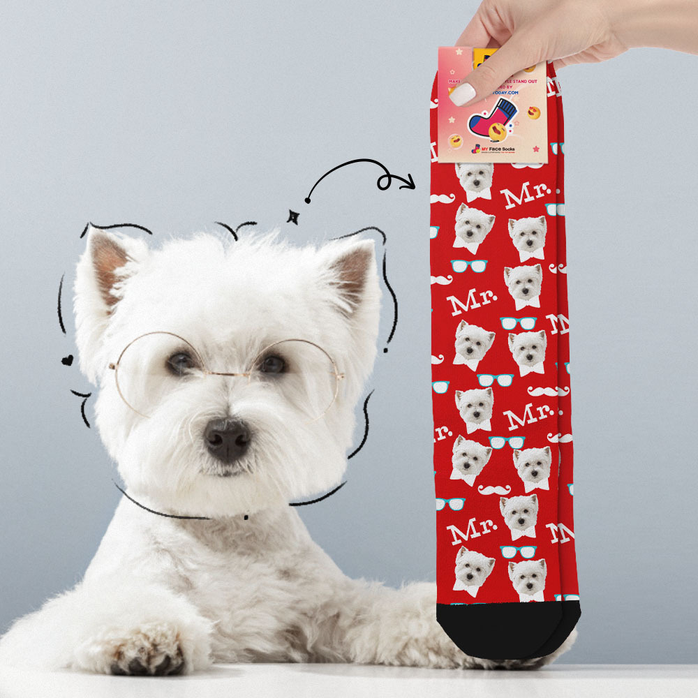 Custom Full Face Socks Mr Cute Green Socks Personalized Photo Custom Design Best Gift Idea - MyFaceSocksAU