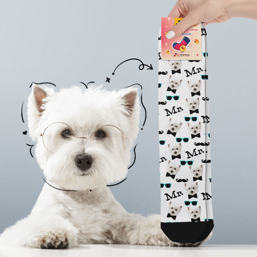 Custom Full Face Socks Mr Cute Green Socks Personalized Photo Custom Design Best Gift Idea - MyFaceSocksAU