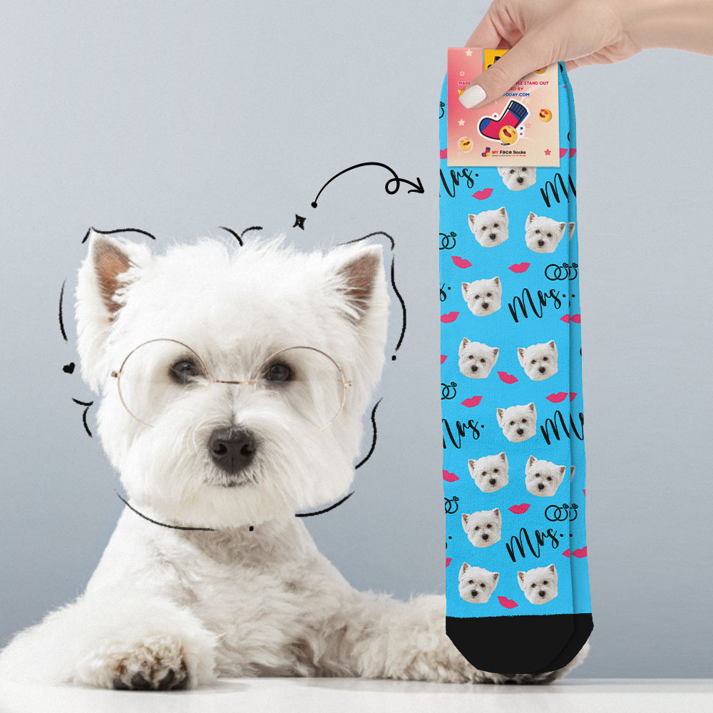 Custom Full Face Socks Mrs Cute Socks Personalized Photo Custom Design Best Gift Idea - MyFaceSocksAU