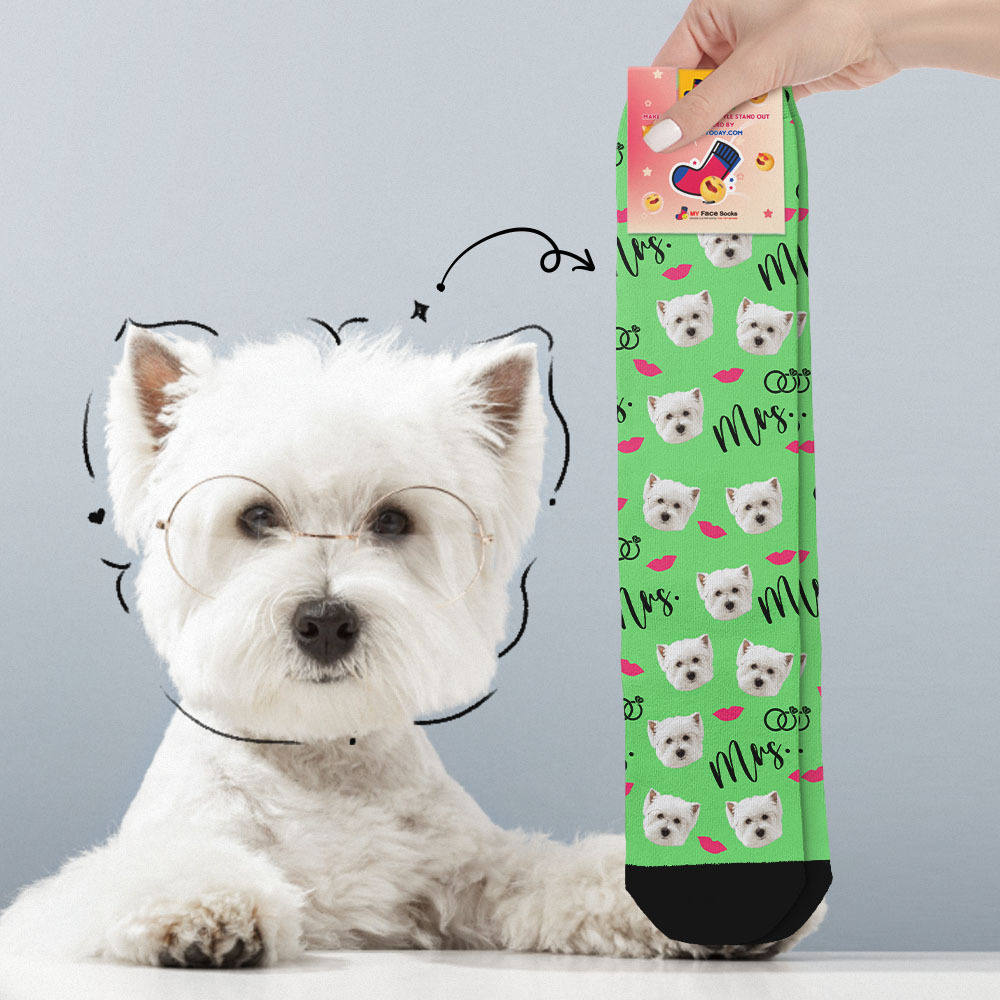 Custom Full Face Socks Mrs Cute Socks Personalized Photo Custom Design Best Gift Idea - MyFaceSocksAU
