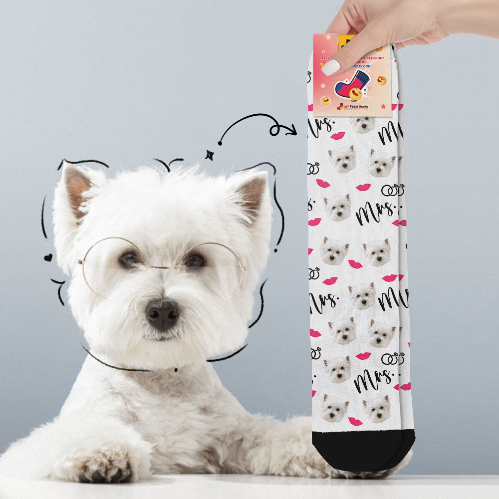 Custom Full Face Socks Mrs Cute Socks Personalized Photo Custom Design Best Gift Idea - MyFaceSocksAU