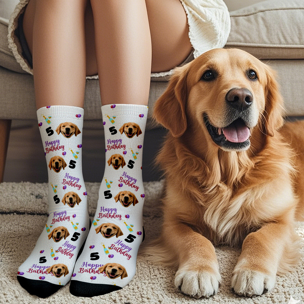 Custom Face Socks Age and Face Socks Birthday Gift Idea Happy Birthday To You - MyFaceSocksAU
