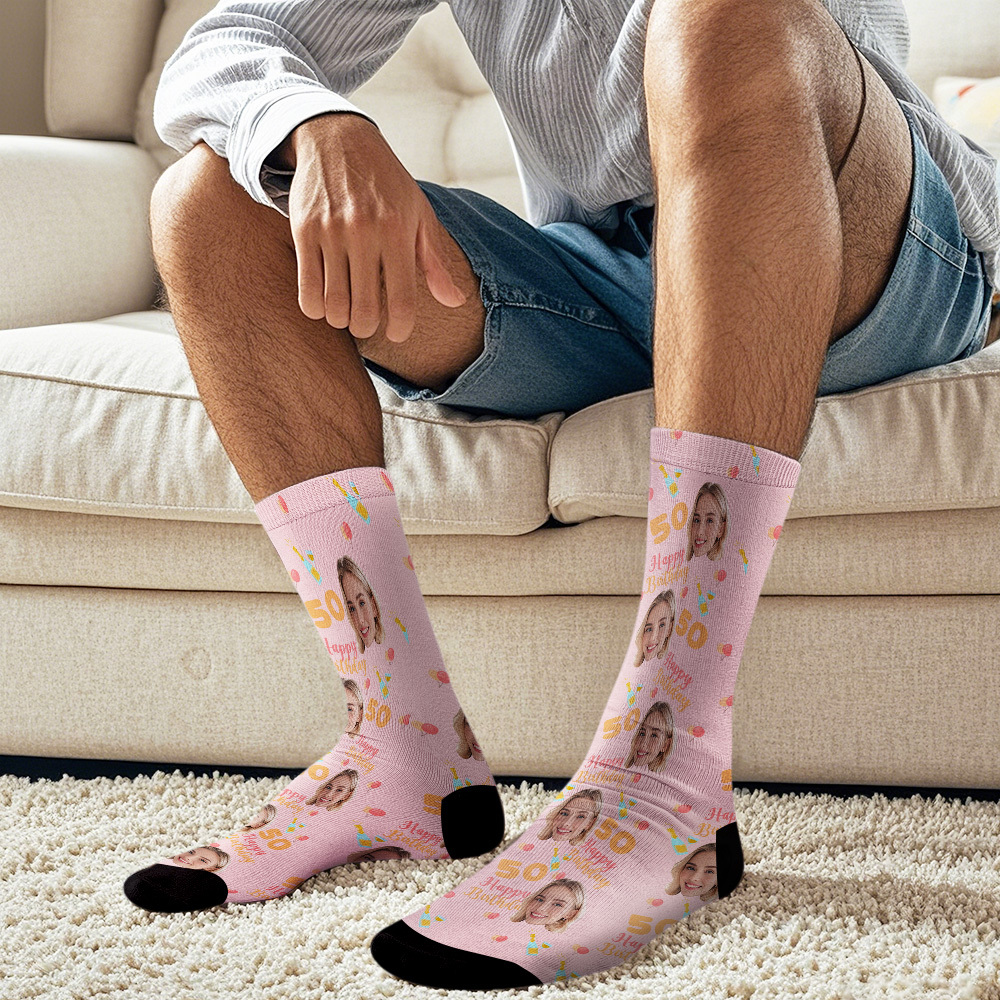 Custom Face Socks Age and Face Socks Birthday Gift Idea Happy Birthday To You - MyFaceSocksAU