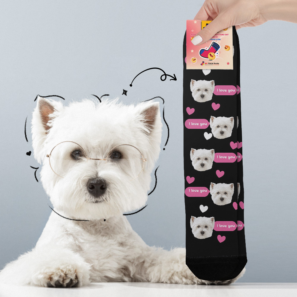 Custom Face Socks Multi-face Breathable Add Pictures Colorful Photo Socks I Love You Socks Gift - MyFaceSocksAU