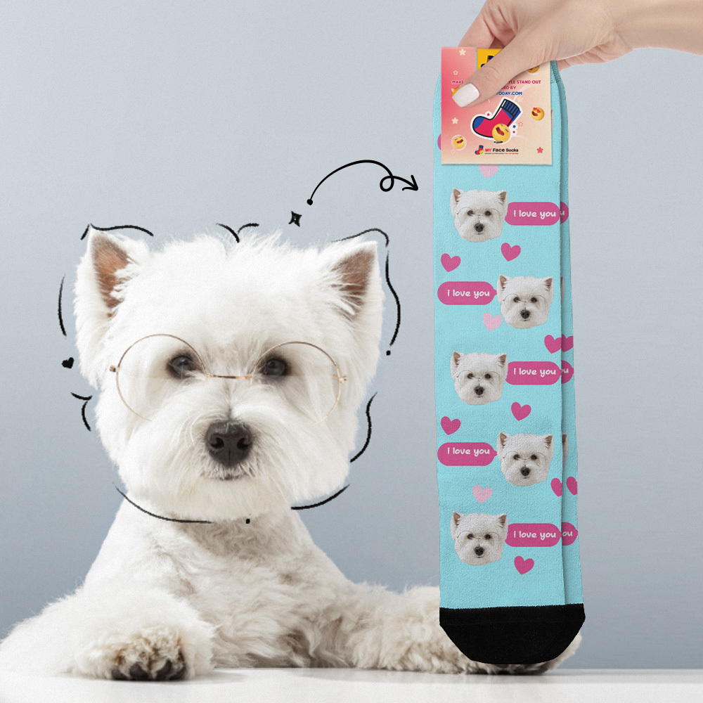 Custom Face Socks Multi-face Breathable Add Pictures Colorful Photo Socks I Love You Socks Gift - MyFaceSocksAU