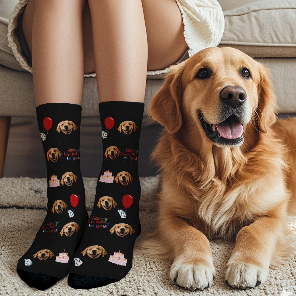 Custom Face Socks Multi-face Breathable Add Pictures Colorful Photo Socks I Love You Socks Gift - MyFaceSocksAU