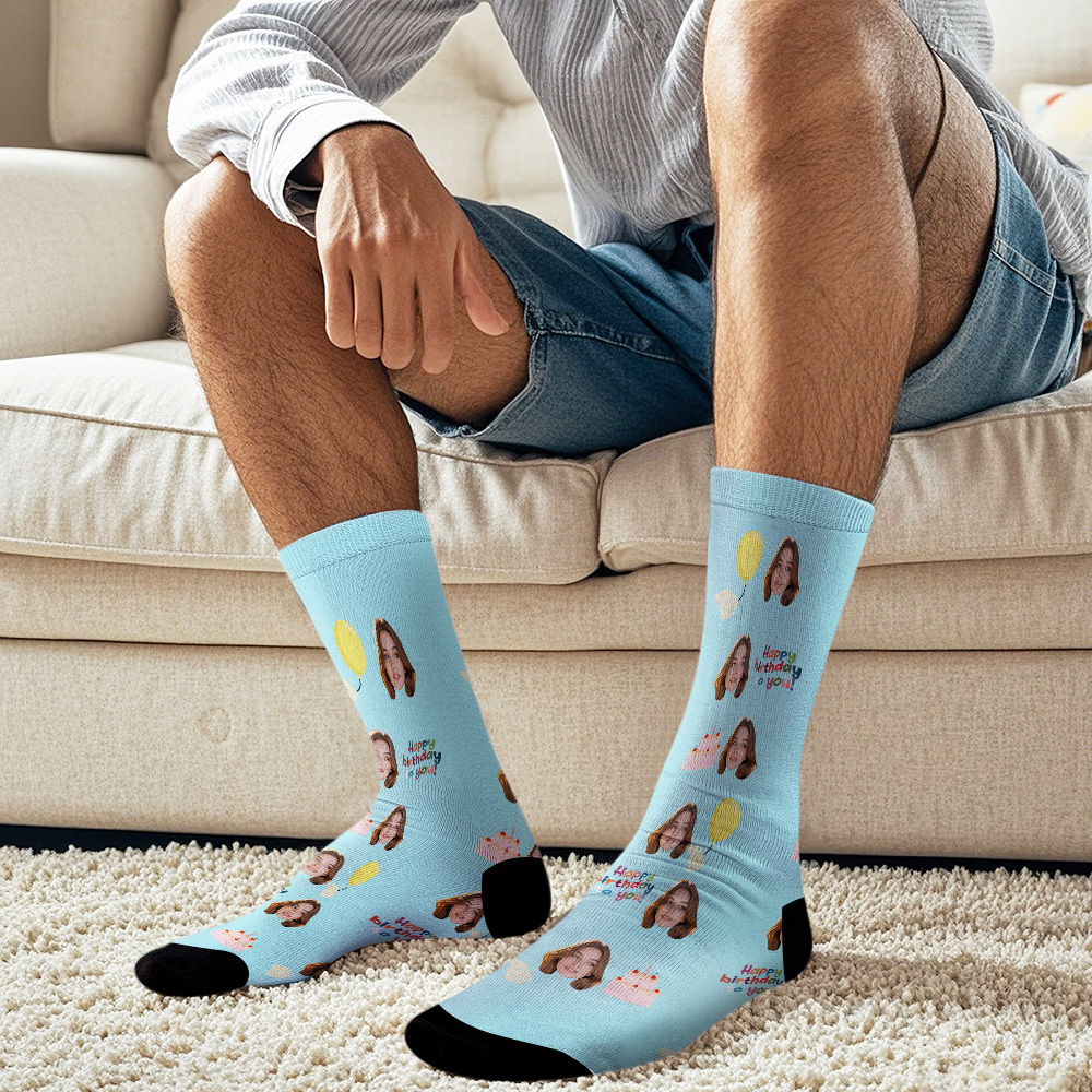 Custom Face Socks Happy Birthday Gift Face Sock Gift - MyFaceSocksAU