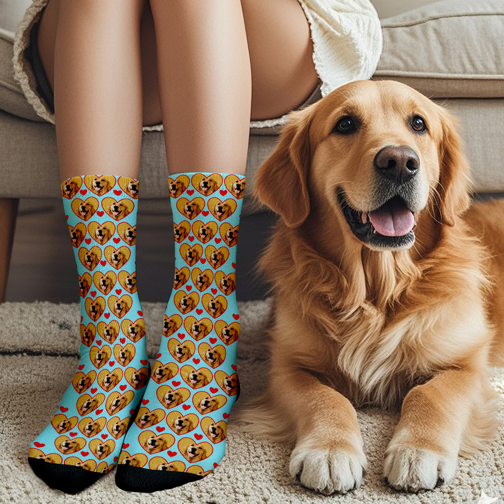 Custom Face Socks Multi-face Breathable Add Pictures Colorful Photo Socks I Love You Socks Gift - MyFaceSocksAU