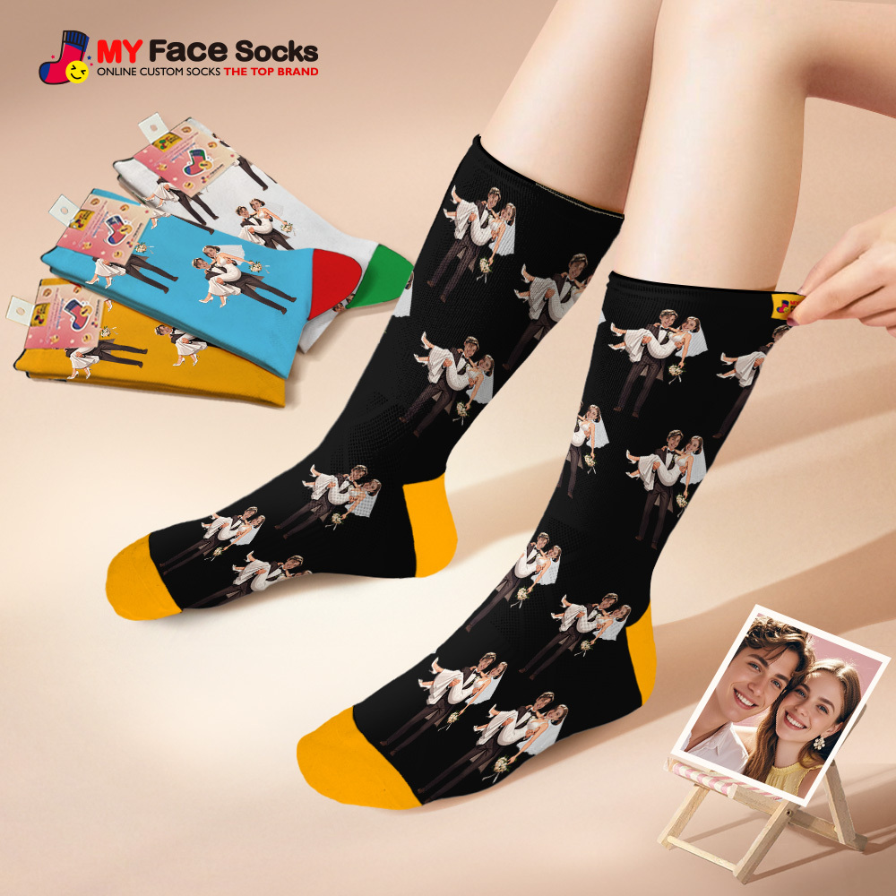 Custom Face Socks #BFF Add Multiple Photos Gift for Besties Personalized Face Socks - MyFaceSocksAU
