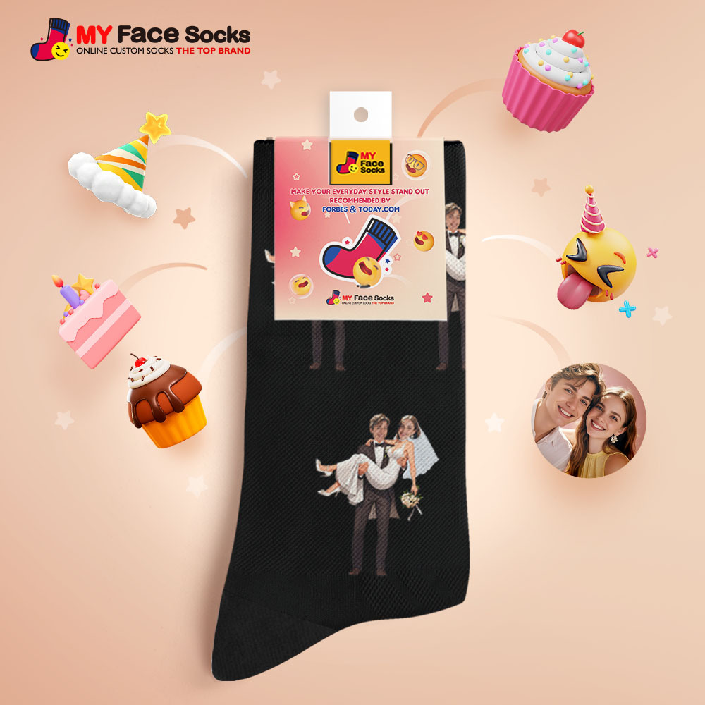 Custom Face Socks #BFF Add Multiple Photos Gift for Besties Personalized Face Socks - MyFaceSocksAU
