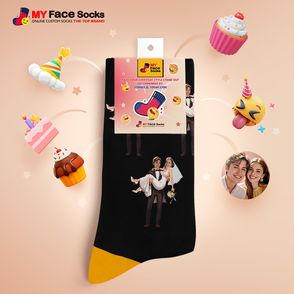 Custom Face Socks #BFF Add Multiple Photos Gift for Besties Personalized Face Socks - MyFaceSocksAU