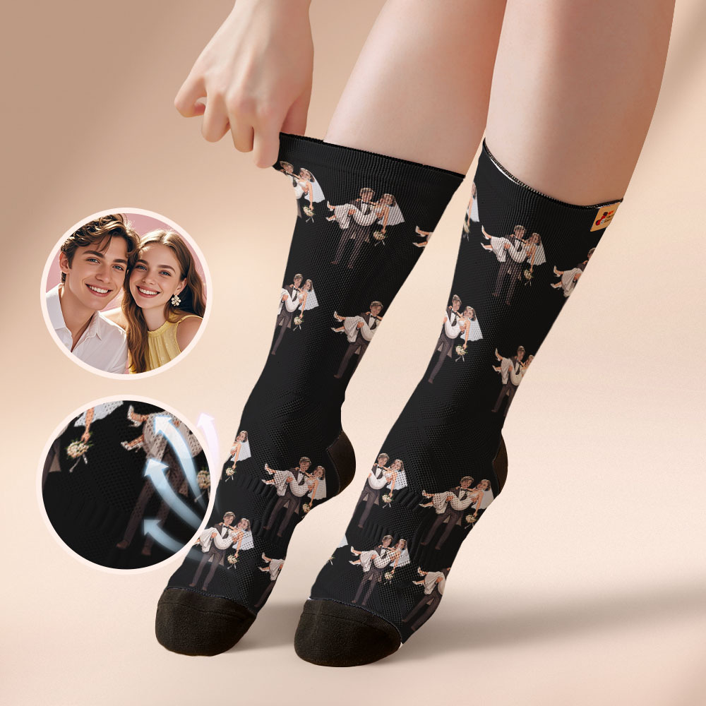 Custom Face Socks #BFF Add Multiple Photos Gift for Besties Personalized Face Socks - MyFaceSocksAU