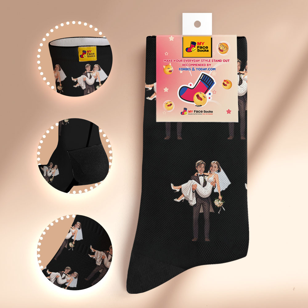 Custom Face Socks #BFF Add Multiple Photos Gift for Besties Personalized Face Socks - MyFaceSocksAU