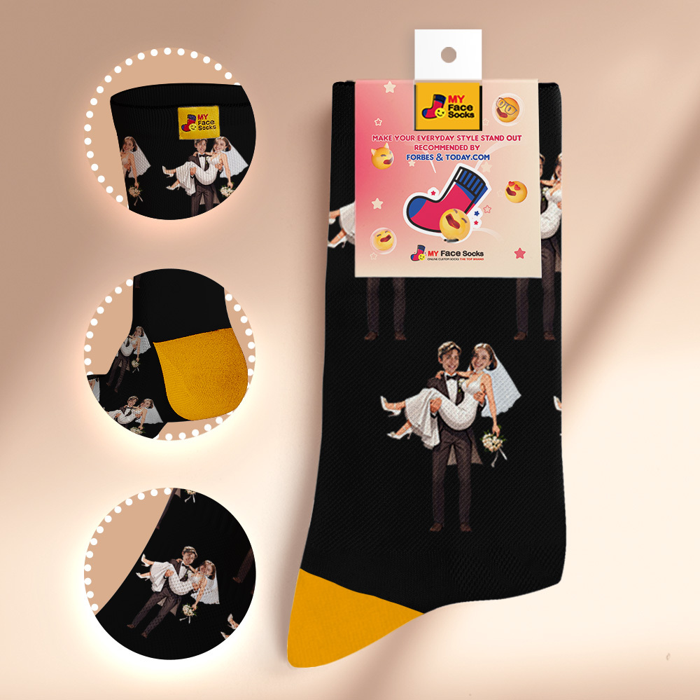 Custom Face Socks #BFF Add Multiple Photos Gift for Besties Personalized Face Socks - MyFaceSocksAU