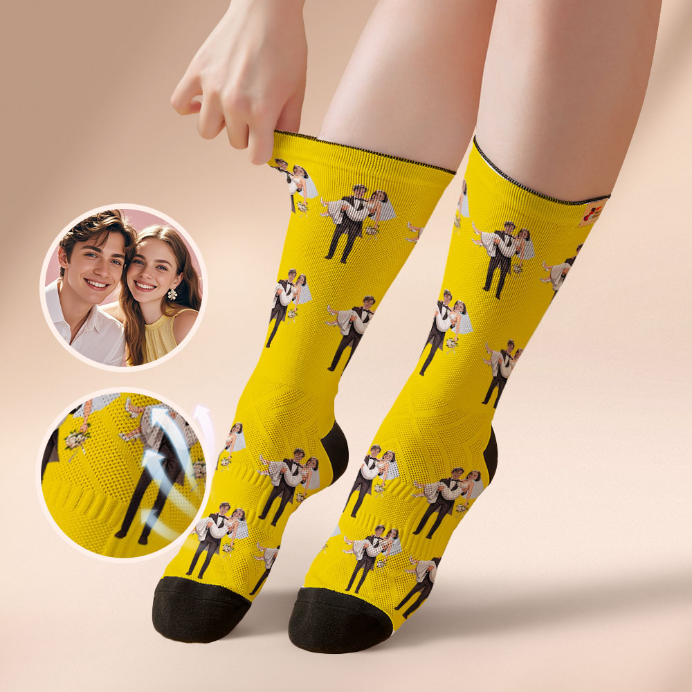 Custom Face Socks #BFF Add Multiple Photos Gift for Besties Personalized Face Socks - MyFaceSocksAU