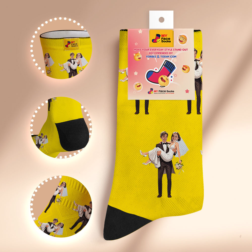 Custom Face Socks #BFF Add Multiple Photos Gift for Besties Personalized Face Socks - MyFaceSocksAU